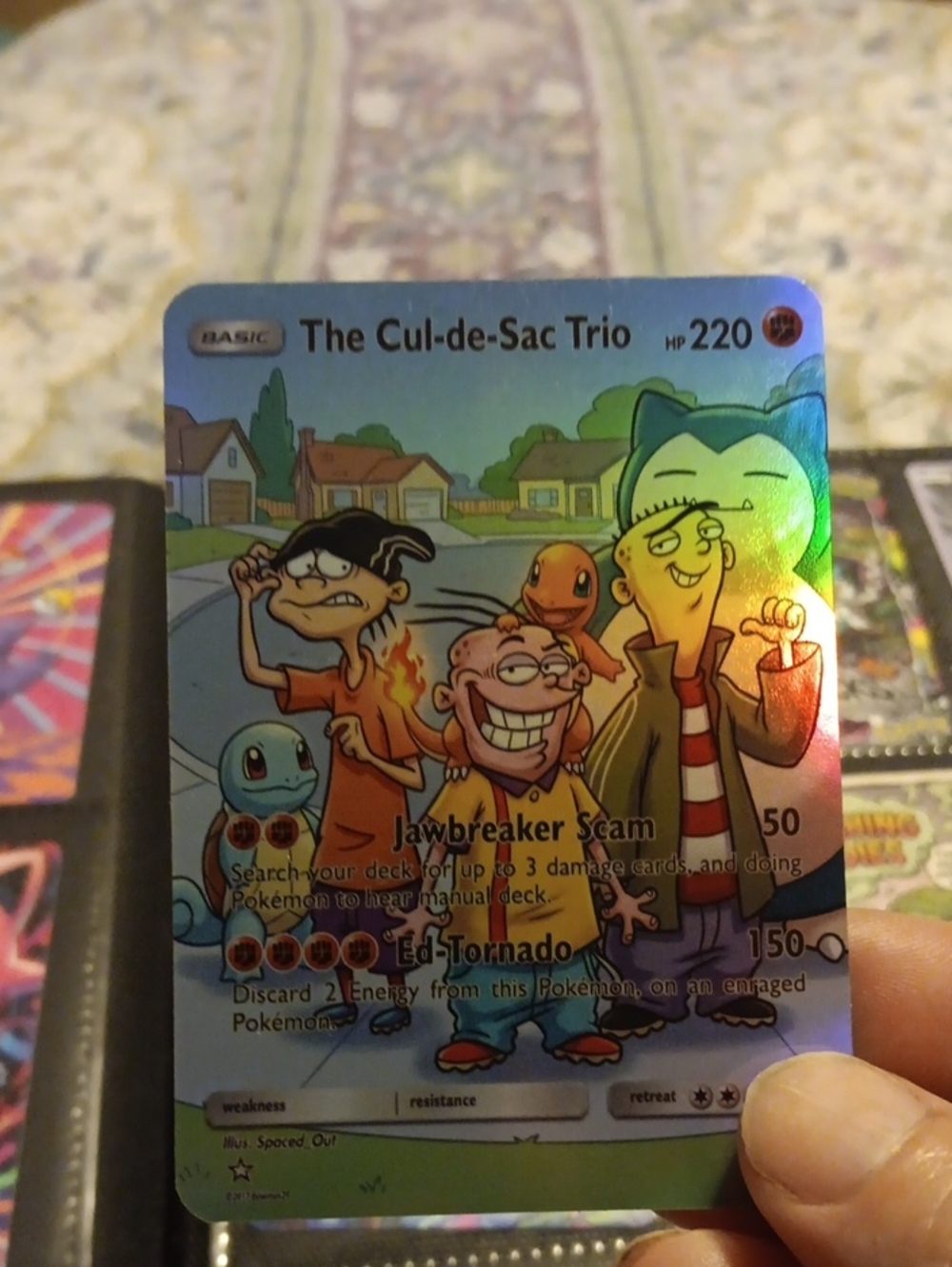 The Cul-de-Sac Trio Holographic Pokémon Card - Blue/Green
